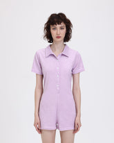 Lavender Town Collared Jumpsuit